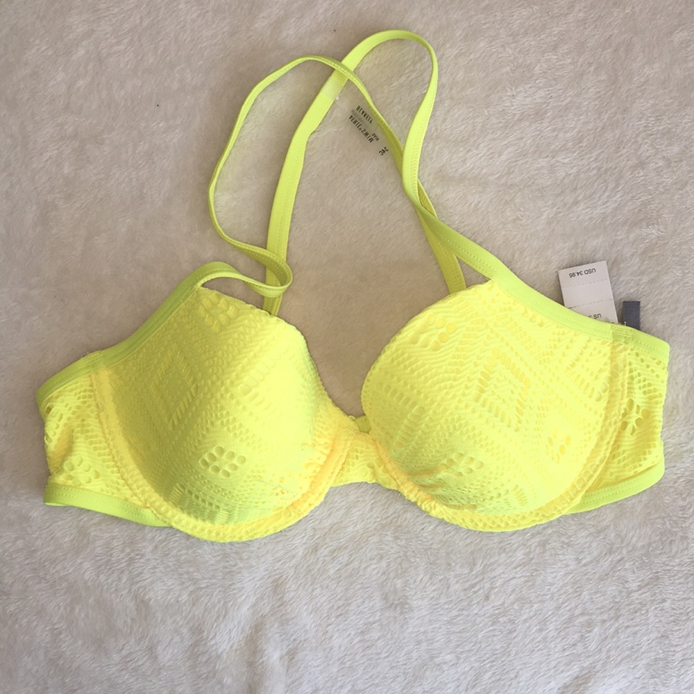 aerie swim Neon yellow bikini top